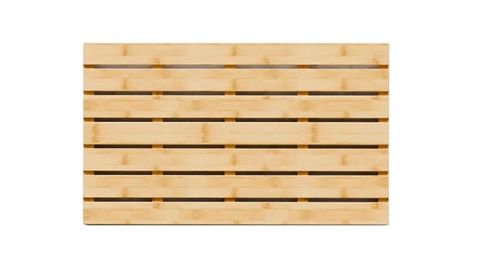 Rectangular Wooden Bamboo Bath Mat