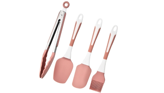 4-Piece Silicone Baking Tool Set - 3 Colours