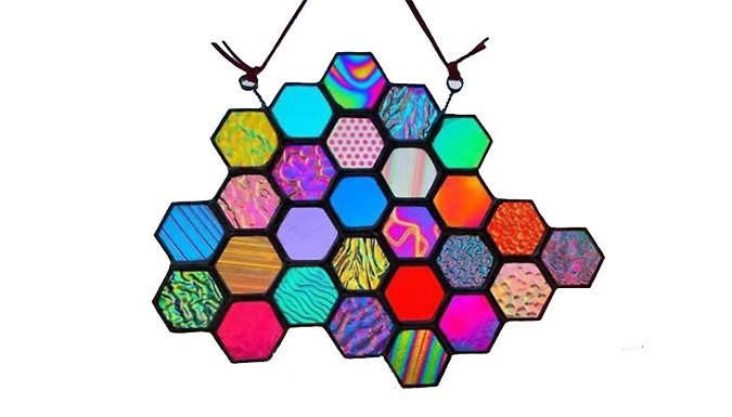 Stained Acrylic Honeycomb Window Ornament