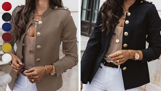 Military jacket gold clearance buttons