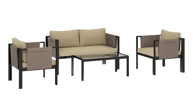Outsunny 4-Piece Metal Garden Furniture Set - 2 Colours!