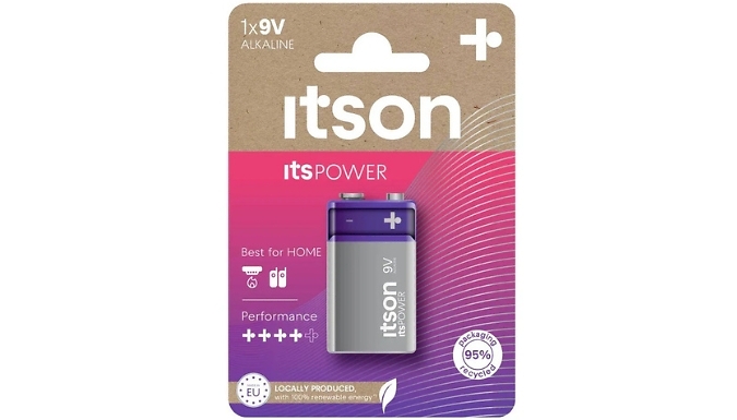 Itson ItsPOWER 9V Alkaline Battery – Long Lasting Power!