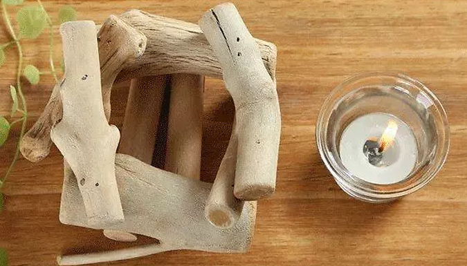 Handcrafted Wood Candle Holder Set
