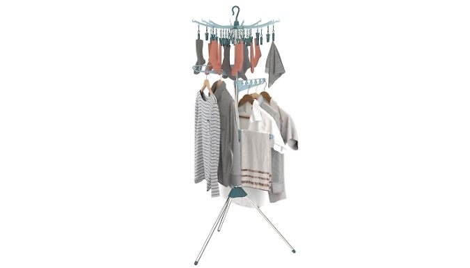 4-Tier Rotary Airer with 24 Pegs