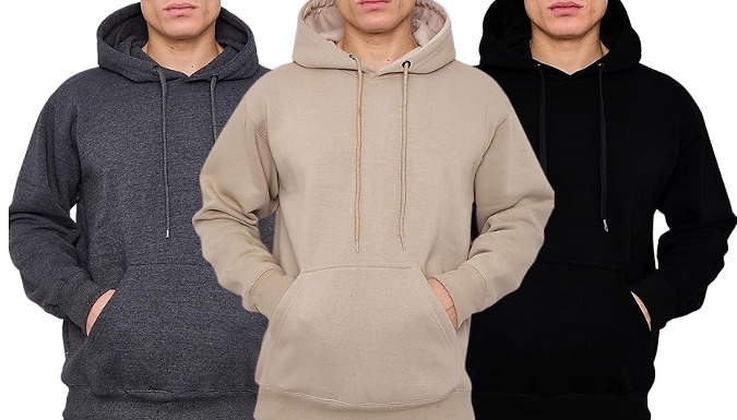 Men's Casual Pullover Fleece Hoodie - 6 Colours & 8 Sizes