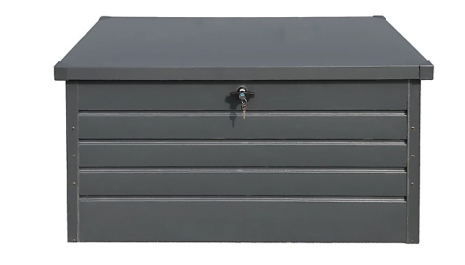 Galvanised Steel Garden Storage Chest with Lock