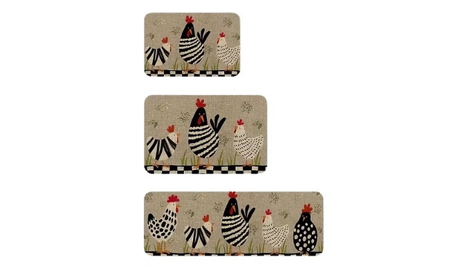 Non-Slip Chicken Print Floor Mat - 4 Sizes