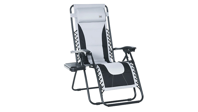 OutSunny Zero Gravity Chair with Cup Holder - 2 Colours