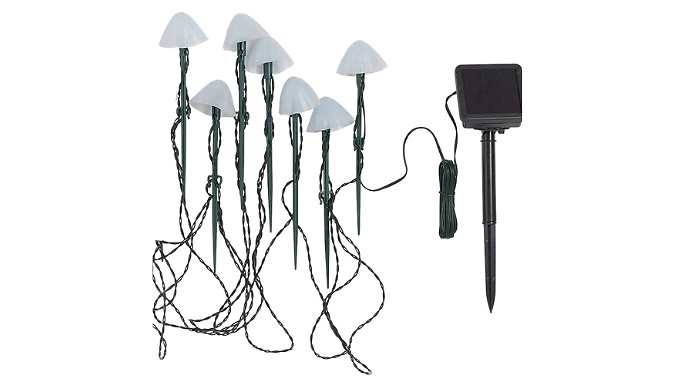 Outdoor Solar-Powered LED Mushroom Lights - 2 Light Colour Options!