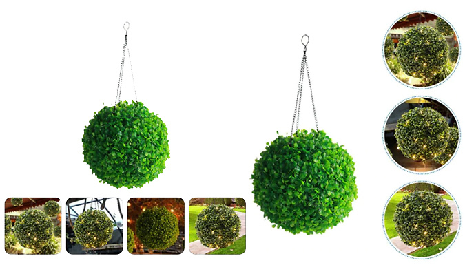 1-2 Piece Solar Topiary Ball Ornament Lights
