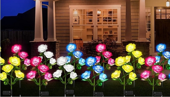Outdoor Solar-Powered Rose Light - 5 Colours