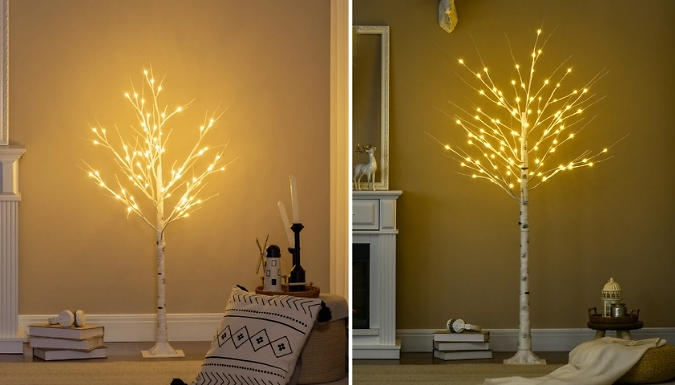 Pre-Lit Artificial White Birch Tree - 3 Sizes!