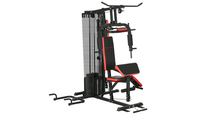 SPORTNOW Multi Gym Workout Station - Sit Up Bench, Weight Machine, Push Up Stand & More!