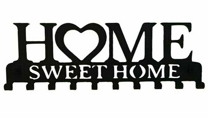 1 or 2-Pack 'Home Sweet Home' Wall Mounted Key Holder
