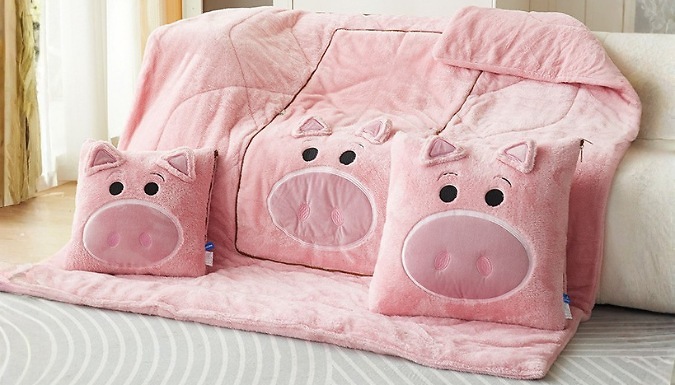 2-in-1 Cartoon Pillow and Blanket - 5 Designs
