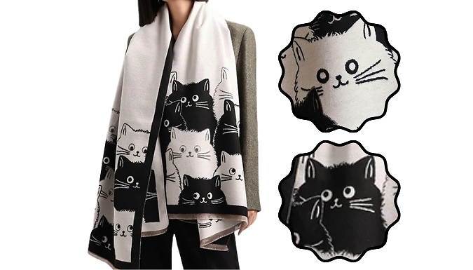 Cat-Patterned Ultra-Soft Scarf - 8 Colours!