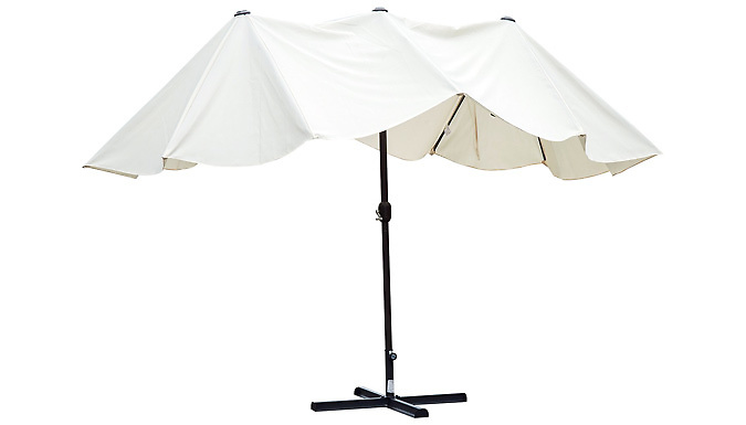 Giant Twin Parasol with Crank - 7 Colours