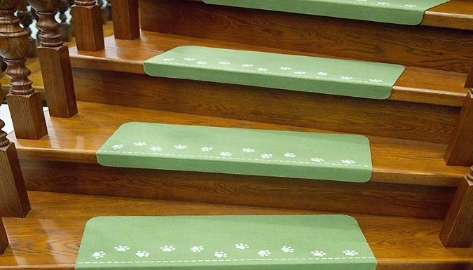 5-Pack Glow-in-the-Dark Paw Print Stair Mats - 3 Colours!