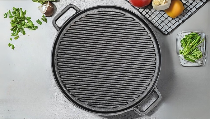 30cm Cast Iron Griddle Frying Pan