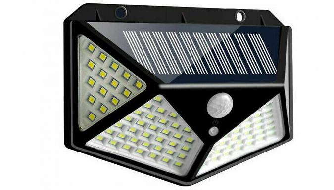 100 LED Waterproof Solar Security Light - 1, 2 or 4 Pack
