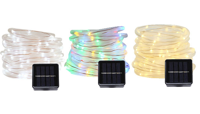 Solar Rainbow LED String Lights - 3 Sizes & 3 Colours