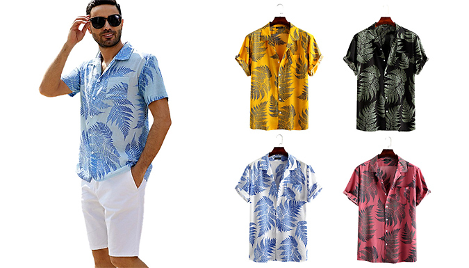 Men’s Summer Beach Shirt – 5 Sizes & 4 Colours Deal Price £12.99