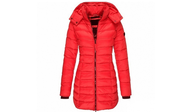 Women's Longline Quilted Parka - 5 Colours & 6 Sizes