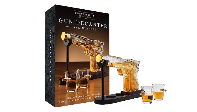 Gun Decanter and Glasses Set