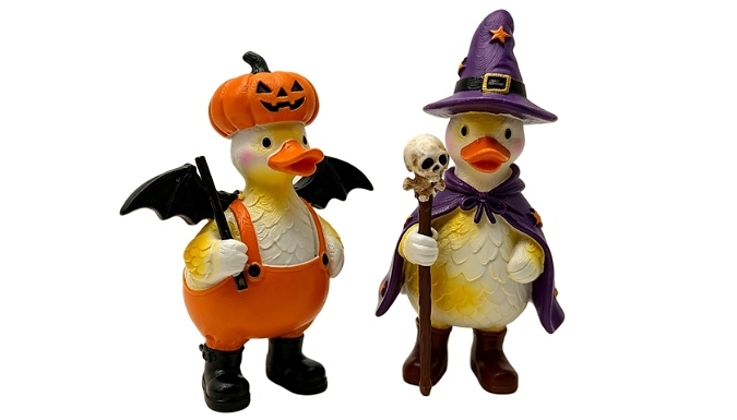 2-Piece Set of Halloween Duck Tabletop Decorations