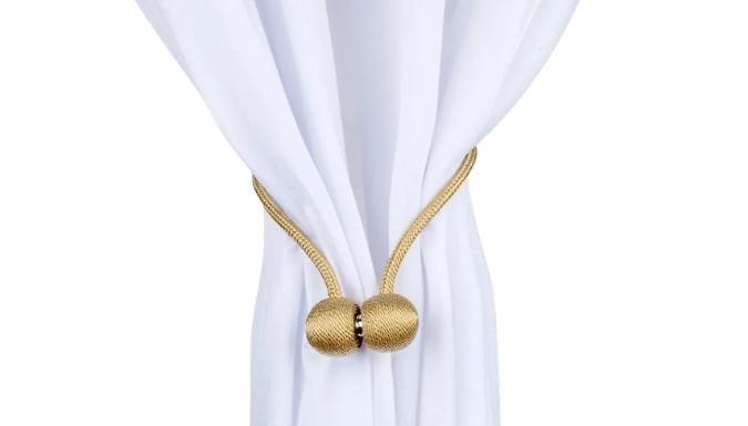 1 or 2-Pack of Magnetic Ball Curtain Tiebacks - 8 Colours!