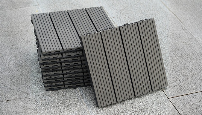 11-Pack WPC Composite Interlocking Floor Decking Tiles - 3 Colours!