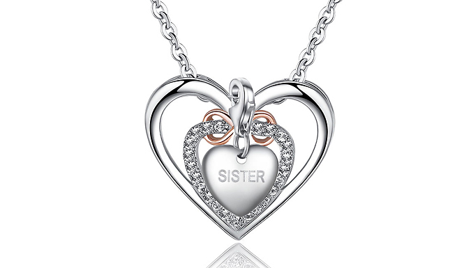 Infinity Love Necklace With Crystals From Swarovski With Charm - 16 Charm Options