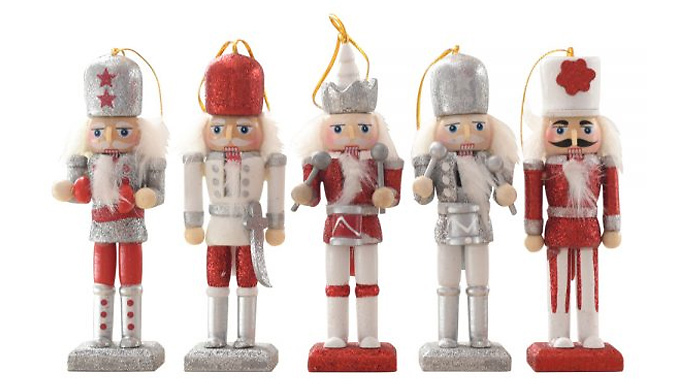 5-Piece Nutcracker Christmas Tree Decoration Set - 2 Colours