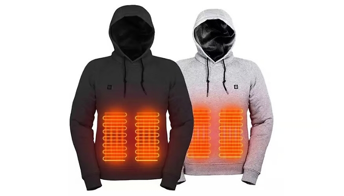 Rechargeable Electric Heated Hoodie - 2 Colours, 6 Sizes