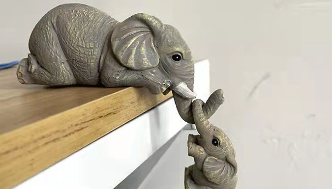 3-Piece Hanging Elephant Family Decorative Figurine Set