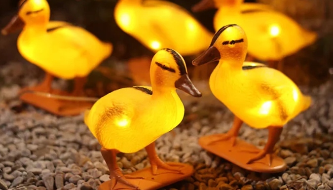 Duck Family Garden Solar String Lights