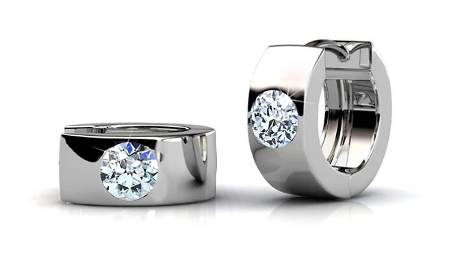 Luxury Swarovski Crystal Hoop Earrings – Timeless Sparkle & Style