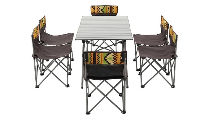 7-Piece Folding Camping Table and Chairs Set