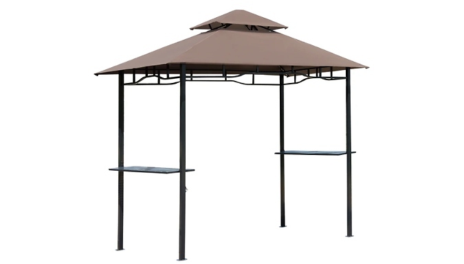 Outsunny 2.5M BBQ Gazebo with Canopy - Brown or Grey