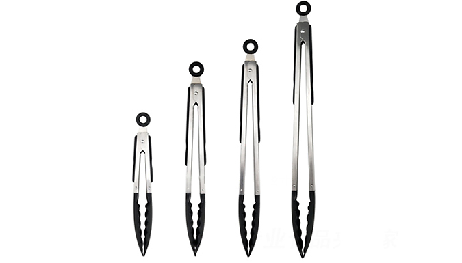 4-Piece Silicone Tip Cooking Tongs Set