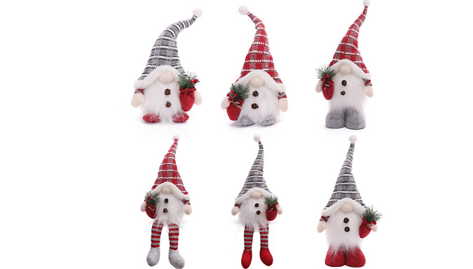 1 or 2 Christmas LED Gnome Dolls - 3 Designs & 2 Colours