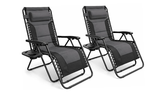 2-Pack Paddec Gravity Chairs With Cup Holder - 2 Colours