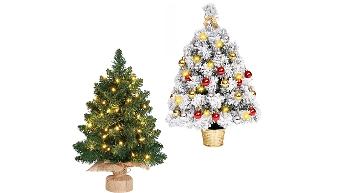 20 Inch Mini Christmas Pre Lit Tree - 2 Colours