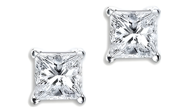Moissanite Square Princess Earrings