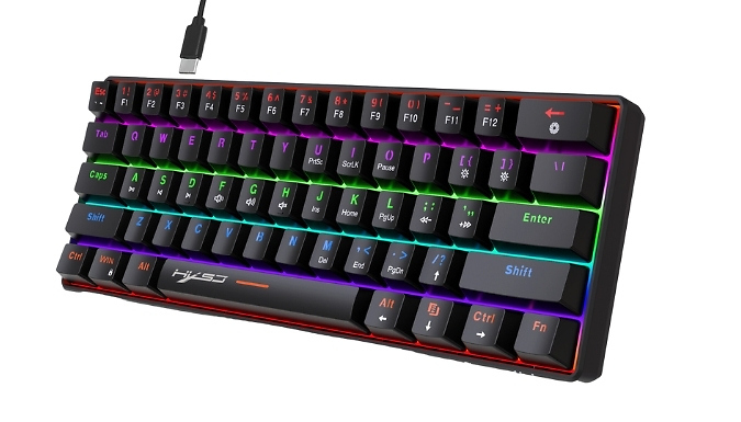 Portable LED Backlit 61-Key Mechanical Keyboard - 4 Colours!