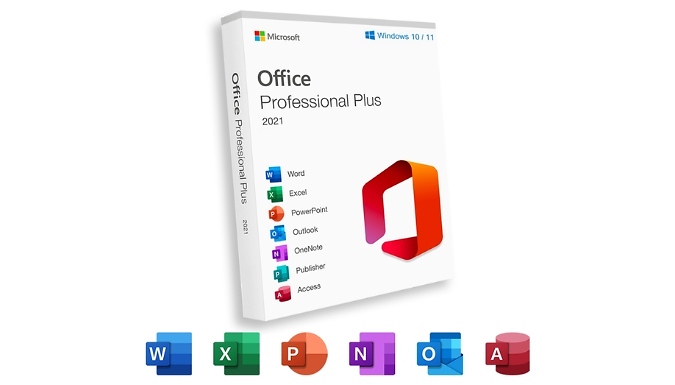 Microsoft Office Professional Plus 2021 or 2024 - with MS Office 4-Course Training Bundle