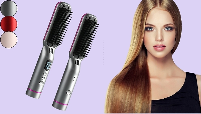 Electric Hair Straightener Brush 3 Colours 2 Options