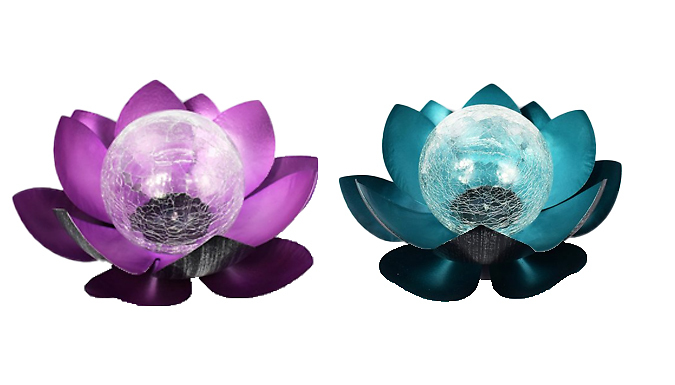 1 or 2 Garden Solar Lotus Lamp - 4 Colours from Go Groopie