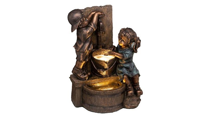 Mini Bronze Boy & Girl Garden Ornament - 4 Designs