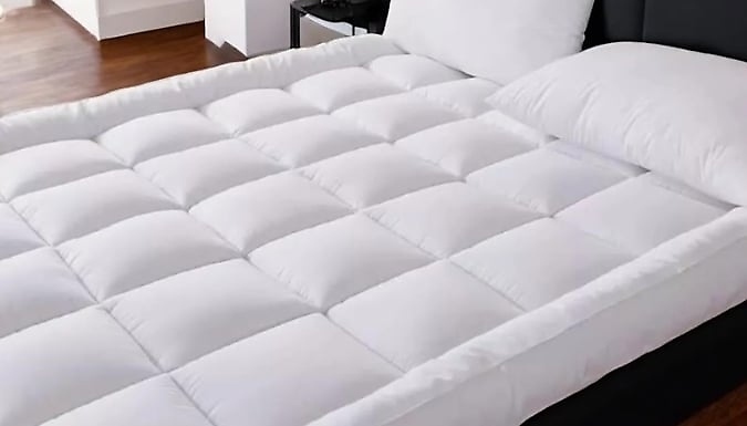 Hotel-Quality Thick Hollow-Fibre Mattress Topper - 5 Sizes!